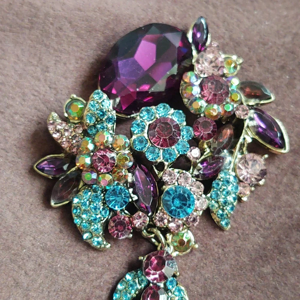 Multicolor Crystal Statement Brooch